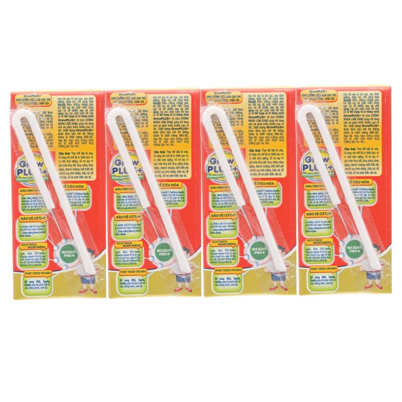  Sữa dinh dưỡng cho trẻ thấp còi NutiFood Grow Plus+ vani lốc 4 hộp x 180ml 