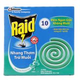  Nhang muỗi Raid hương dầu khuynh diệp hộp 10 khoanh 