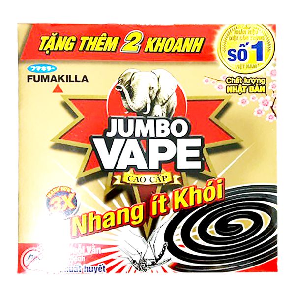  Nhang muỗi cao cấp Jumbo Vape ít khói hương rừng hộp 12 khoanh 222 g 