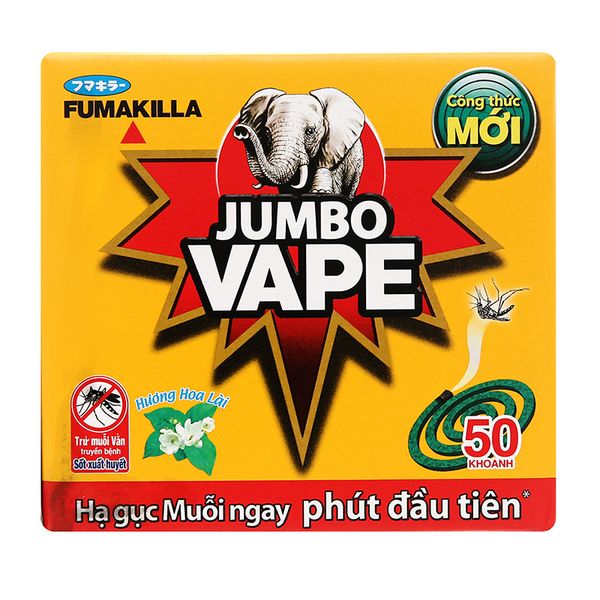  Nhang muỗi Jumbo Vape M2 hương hoa lài 50 khoanh hộp 600g 