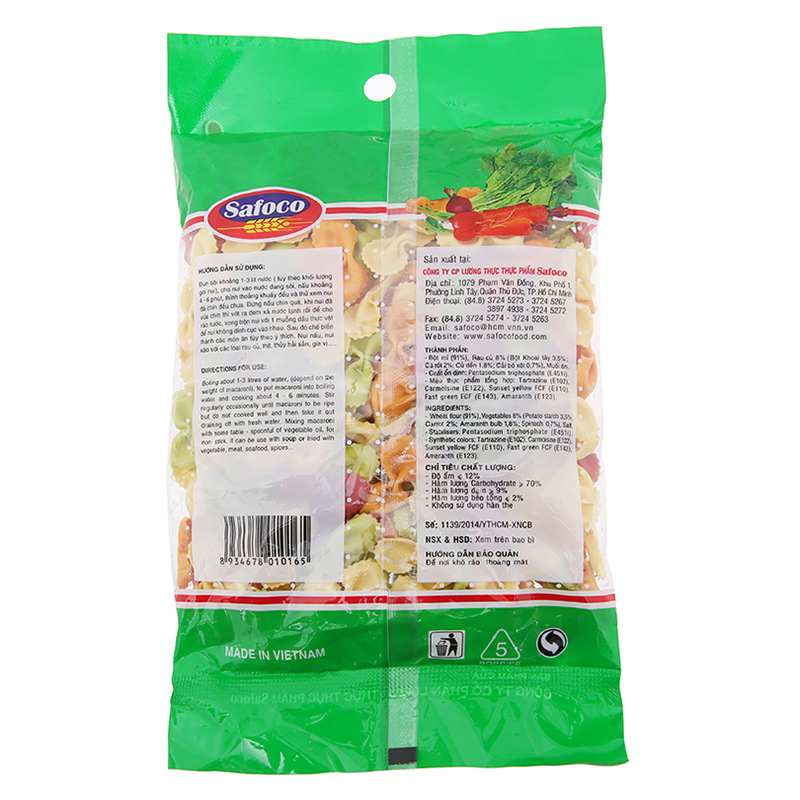 Nui rau củ nơ tròn nhỏ Safoco gói 200g – Chuỗi Tạp Hóa Việt - Chuyên Sỉ ...