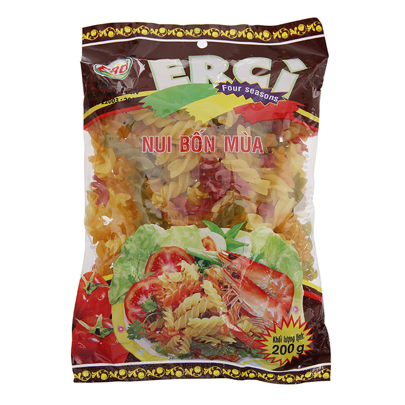 Nui rau củ dạng xoắn Bốn mùa Erci gói 200g – Chuỗi Tạp Hóa Việt ...