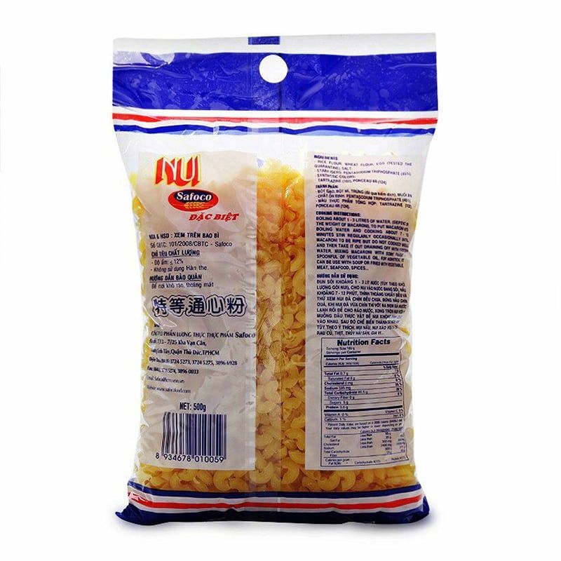  Nui tôm khô Safoco đặc biệt thùng 18 gói x 500g 