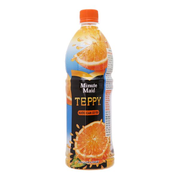  Nước cam có tép Teppy chai 1 lít 