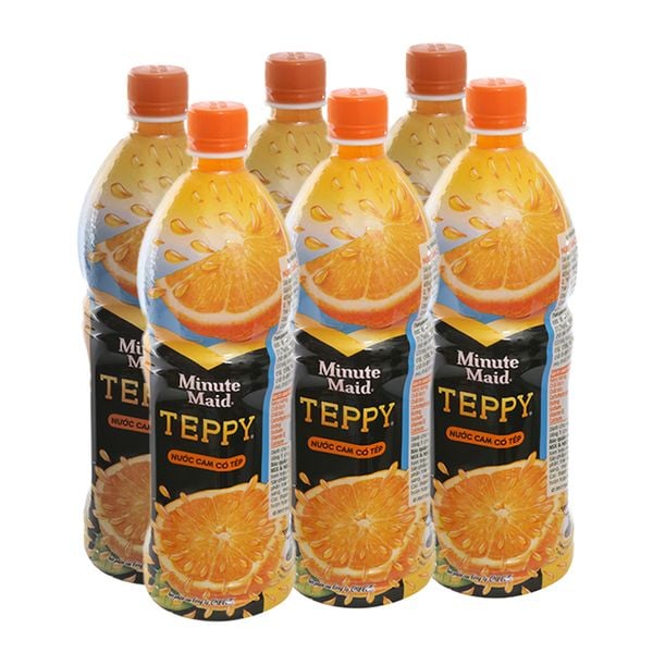  Nước cam có tép Teppy lốc 6 chai x 1 lít 