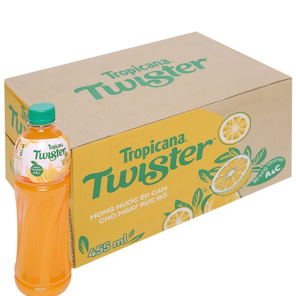  Nước cam ép Twister thùng 24 chai x 455ml 