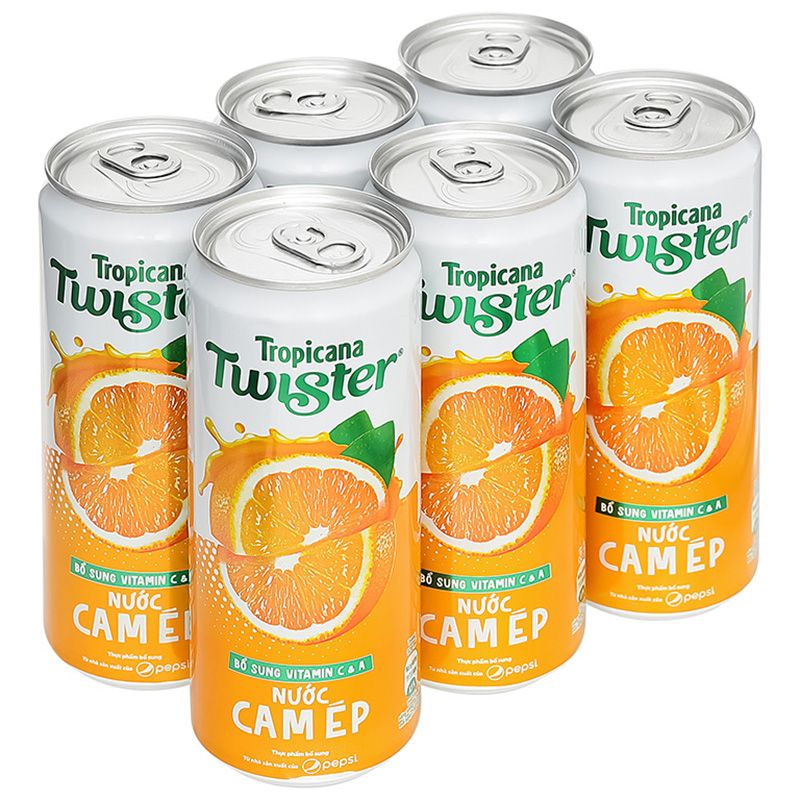  Nước cam ép Twister Tropicana lon 320ml 