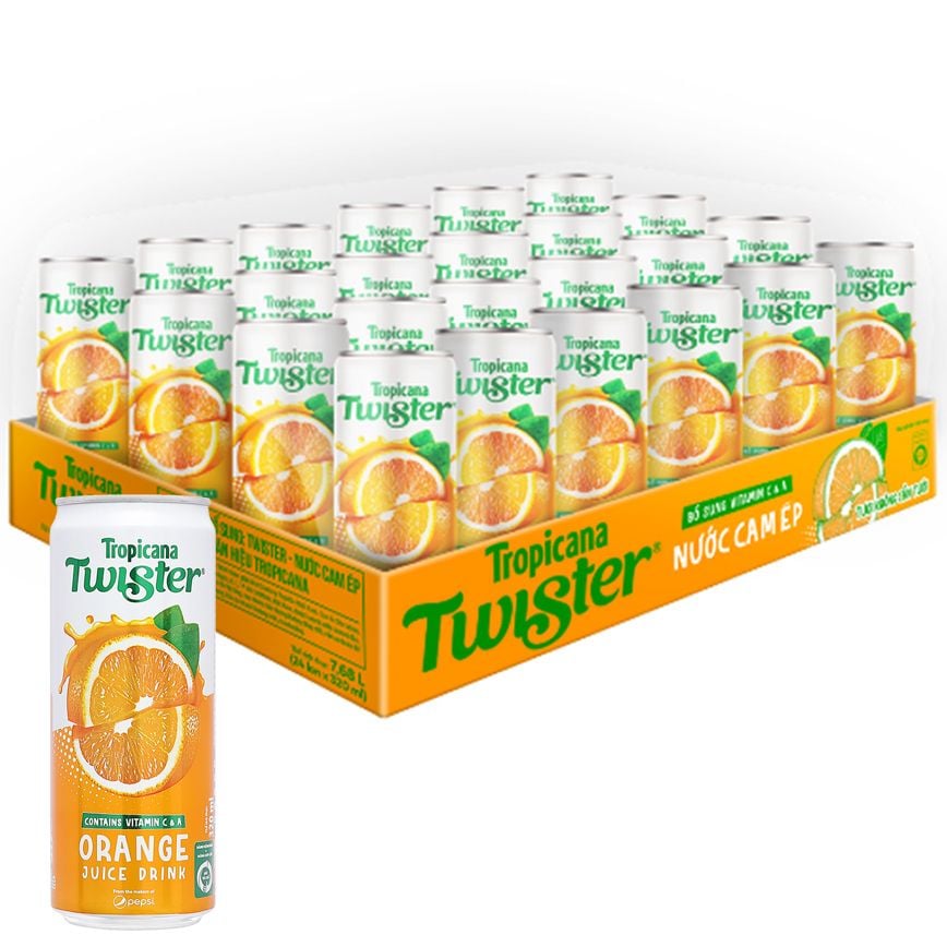  Nước cam ép Twister Tropicana lốc 6 lon x 320ml 