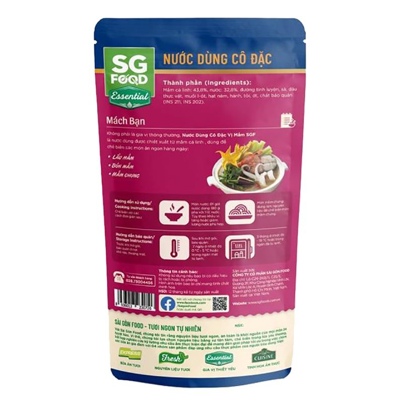  Nước dùng cô đặc vị mắm SG Food gói 180g 