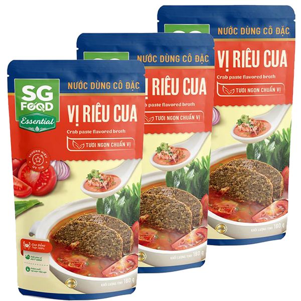  Nước dùng cô đặc vị riêu cua SG Food bộ 3 gói x 180g 