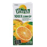  Nước ép cam 100% Vfresh bộ 2 hộp x 1 Lít 