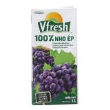  Nước ép nho 100% Vfresh hộp 1L 