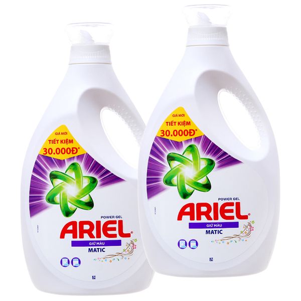  Nước giặt Ariel Matic giữ màu lốc 2 chai x 2,4kg 