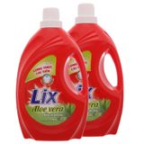  Nước giặt Lix Aloe Vera bảo vệ da tay bộ 2 can x 4kg 