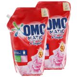  Nước giặt OMO Matic cửa trên hương hoa hồng Ecuador bộ 2 túi x 1,9 lít 