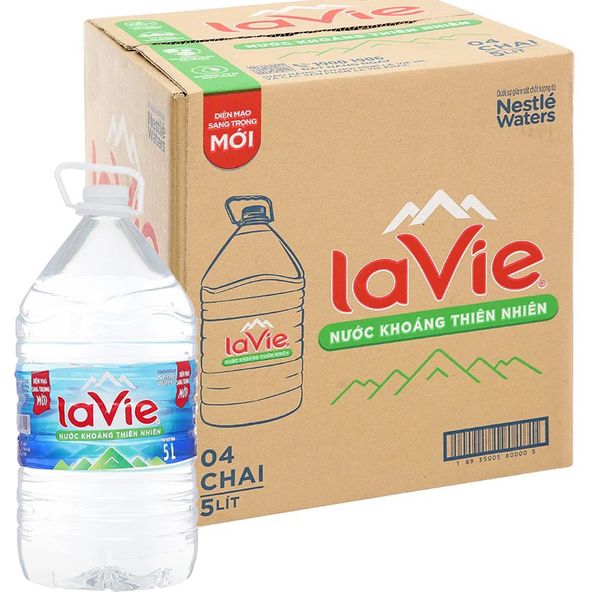  Nước khoáng Lavie thùng 4 bình x 5 lít 