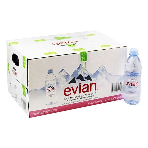  Nước khoáng thiên nhiên Evian thùng 24 chai 500ml 