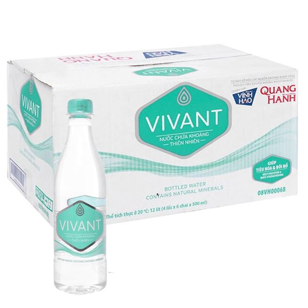  Nước khoáng Vivant Vĩnh Hảo thùng 24 chai x 500ml 