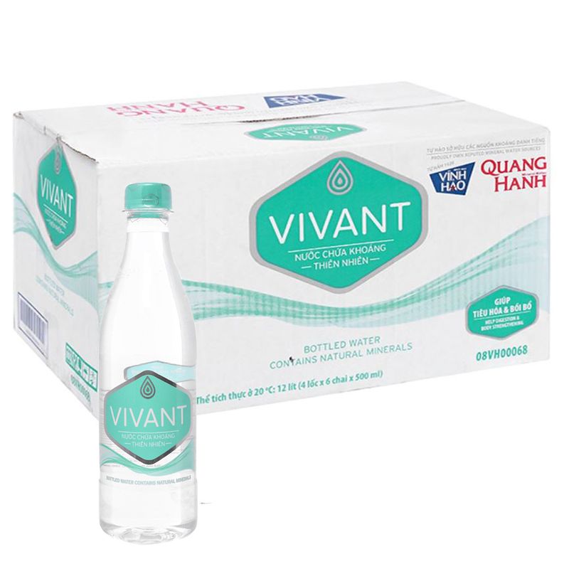 Nước khoáng Vivant Vĩnh Hảo lốc 6 chai x 500ml 