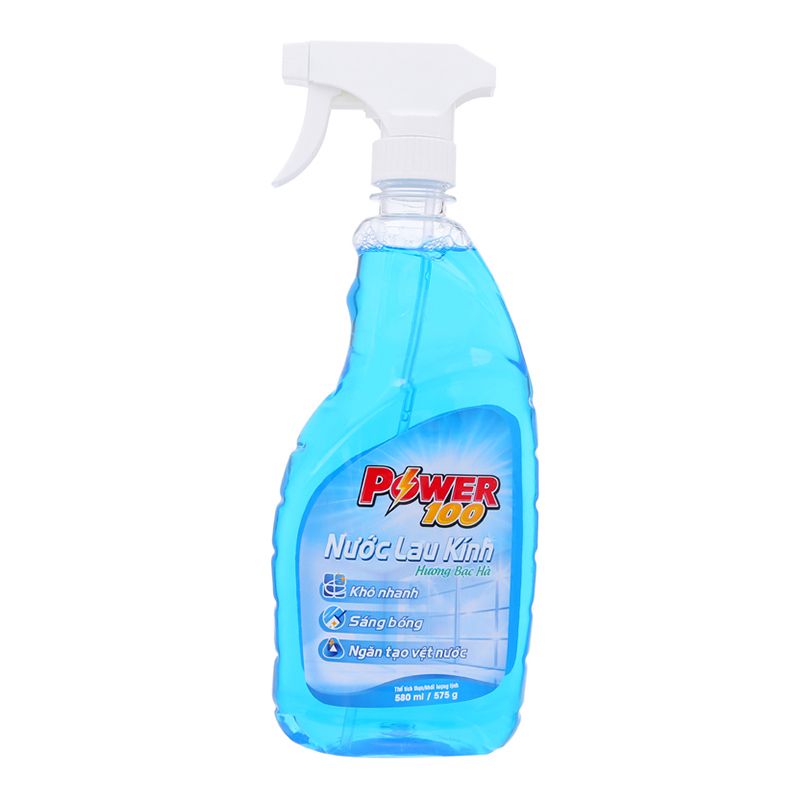  Nước lau kính Power100 hương bạc hà chai 580ml 