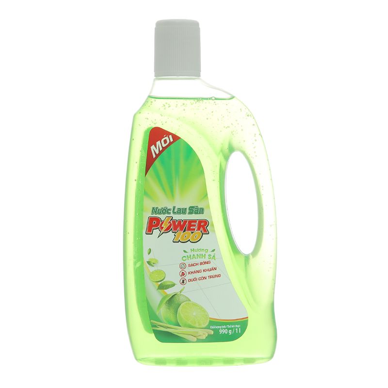  Nước lau sàn nhà POWER100 hương chanh sả can 3,8 kg 