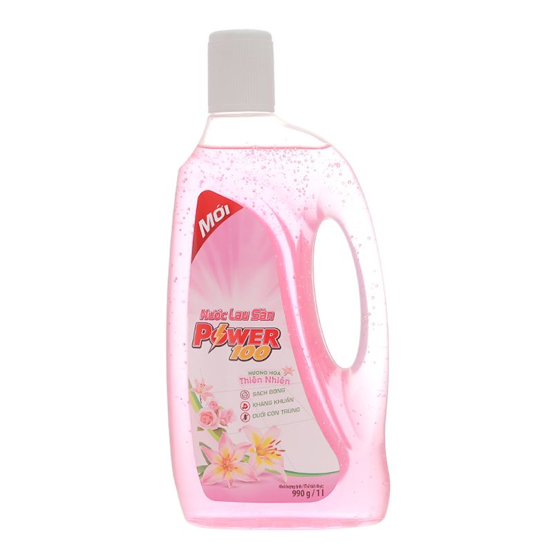  Nước lau sàn nhà POWER100 hương hoa thiên nhiên can 3,8kg 