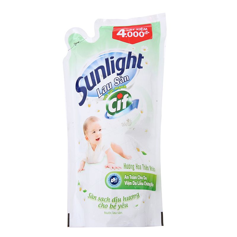  Nước lau sàn Sunlight Cif hương hoa thiên nhiên túi 2,6 kg 