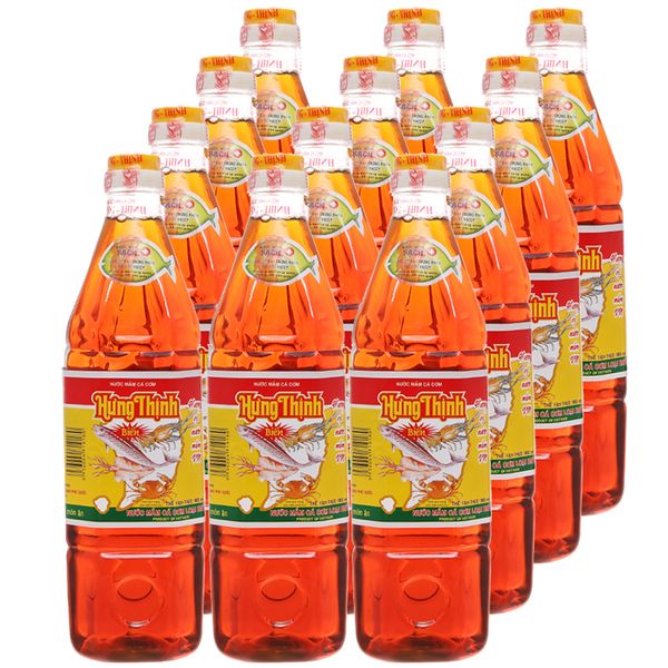  Nước mắm cá cơm Hưng Thịnh loại biển thùng 12 chai x 900 ml 