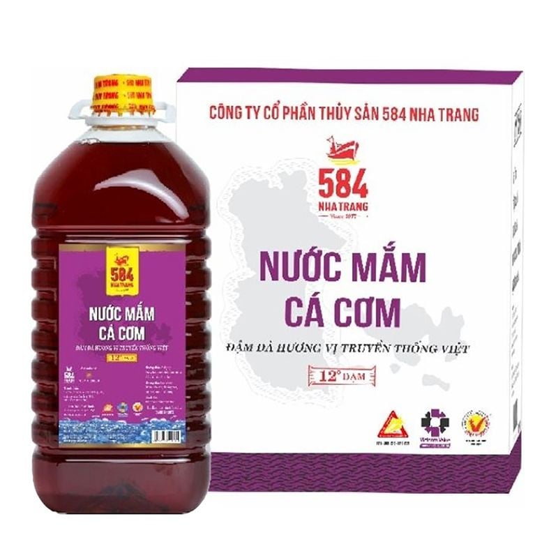  Nước mắm nhỉ 584 Nha Trang 12 độ đạm thùng 4 bình x 5 lít 