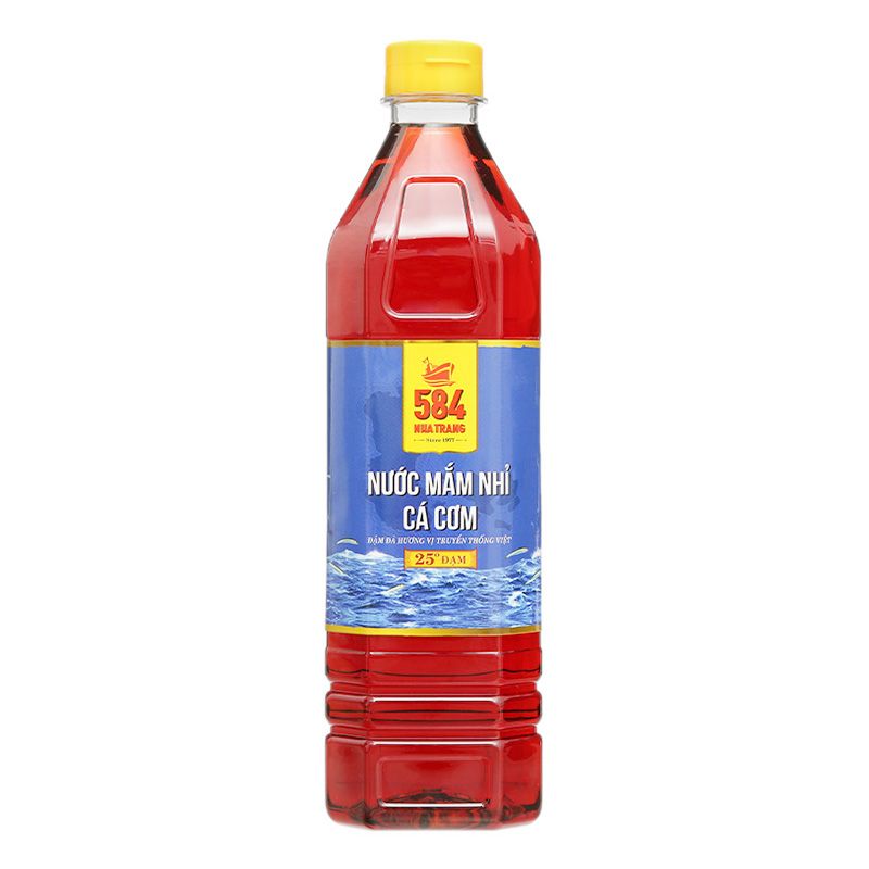  Nước mắm nhỉ cá cơm 584 Nha Trang 25 độ đạm chai nhựa 1 lít 