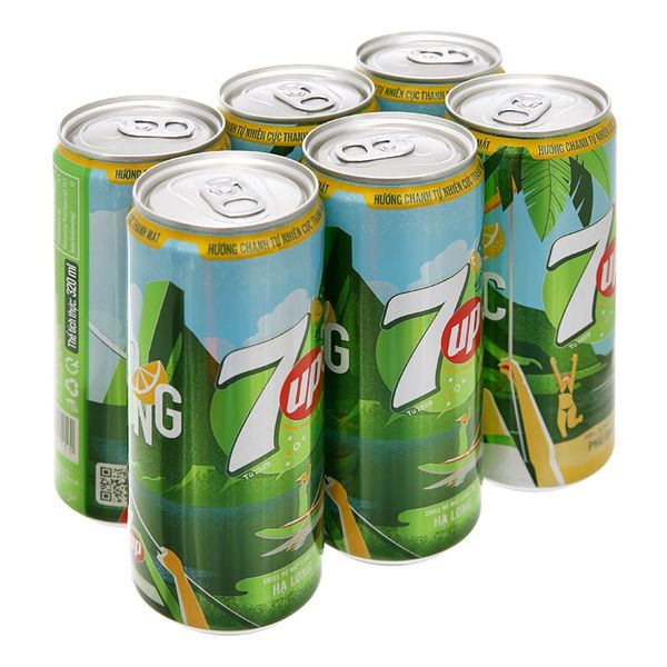  Nước ngọt 7 Up vị chanh lốc 6 lon x 320ml 