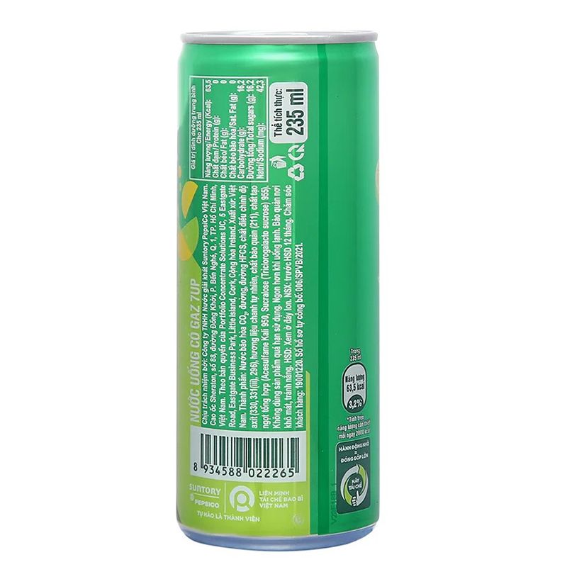  Nước ngọt 7 Up vị chanh thùng 24 lon x 320ml 