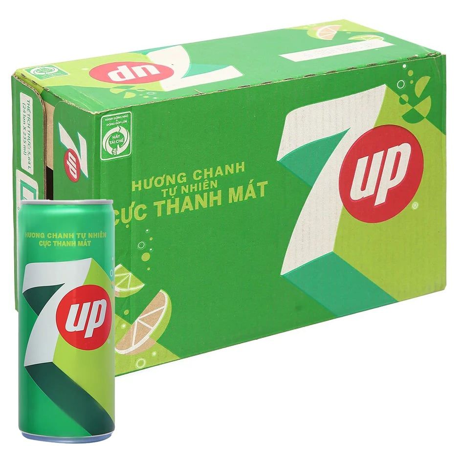  Nước ngọt 7 Up vị chanh thùng 24 lon x 320ml 