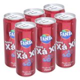  Nước ngọt Fanta hương sá xị lốc 6 lon x 330ml 