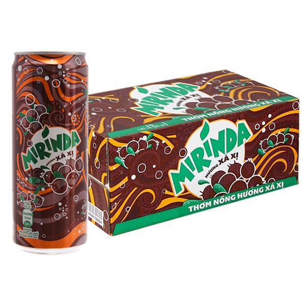  Nước ngọt Mirinda hương sá xị thùng 24 lon x 330ml 