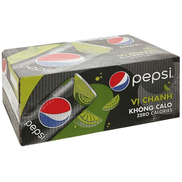  Nước ngọt Pepsi không calo vị chanh thùng 24 lon x 330ml 