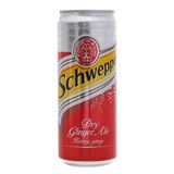  Nước ngọt Schweppes Dry Ginger Ale hương gừng lon 330ml 