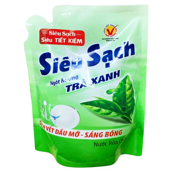  Nước rửa chén Lix hương trà xanh túi 1,5 kg 