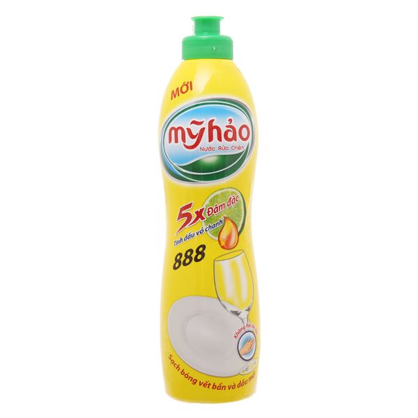  Nước rửa chén Mỹ Hảo 888 5x hương chanh chai 400 g 