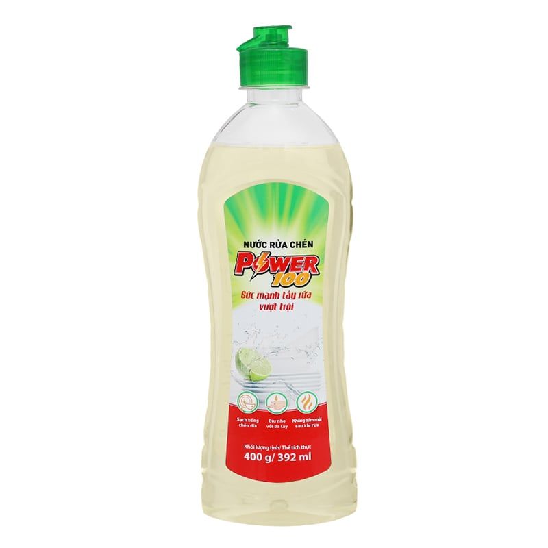 Nước rửa chén POWER100 hương chanh can 1,5kg 