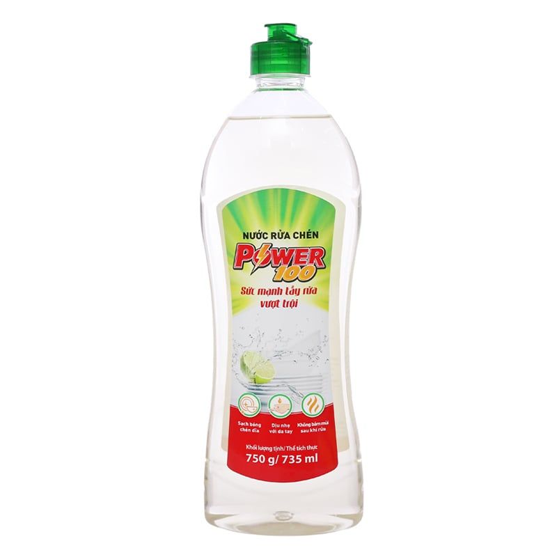  Nước rửa chén POWER100 hương chanh can 3,8 kg 