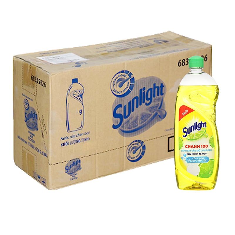  Nước rửa chén Sunlight chanh 100 thùng 24 chai x 400 g 