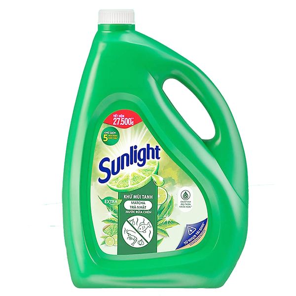  Nước rửa chén Sunlight Extra trà xanh Matcha Nhật Bản can 3,6 kg 