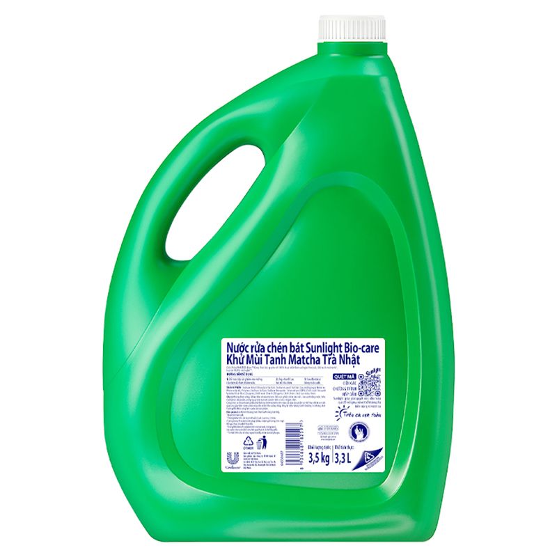  Nước rửa chén Sunlight Extra trà xanh Matcha Nhật Bản thùng 3 can x 3,5 kg 