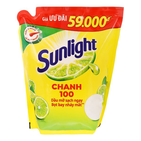  Nước rửa chén Sunlight hương chanh 100 túi 2,6 kg 