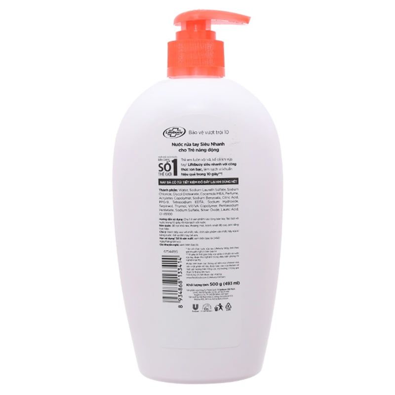  Nước rửa tay Lifebuoy bảo vệ vượt trội 10 chai 450 g 