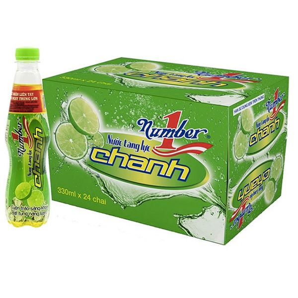  Nước tăng lực Number1 vị chanh thùng 24 chai x 330ml 