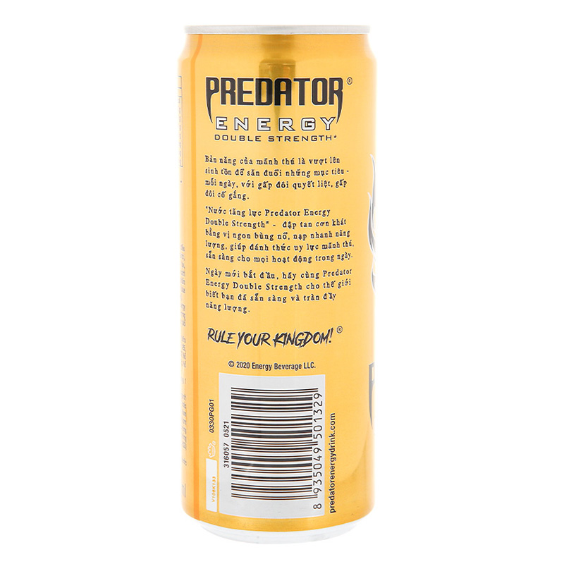 Nước tăng lực Predator Energr Coca cola gấp 2 Cafein lốc 6 lon x 330ml
