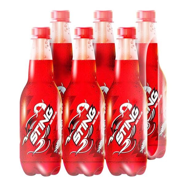  Nước tăng lực Sting hương dâu chai đại lốc 6 chai x 500ml 