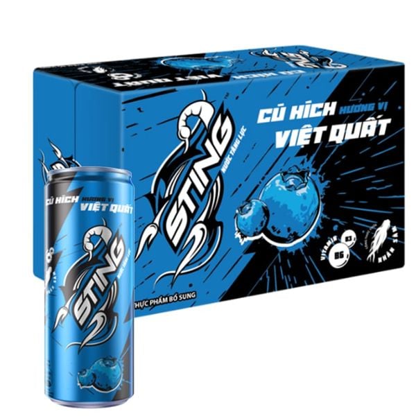  Nước tăng lực Sting Sleek hương việt quất thùng 24 lon x 320ml 